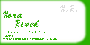 nora rimek business card